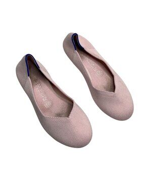 Rothys The Flat Pink Knit Ballet Shoes Womens Size 7
